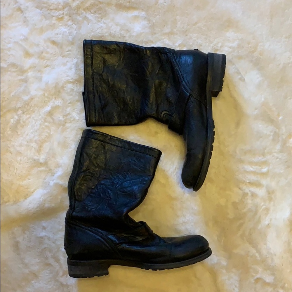 Jimmy Choo black leather Moto boots - Picture 2 of 3
